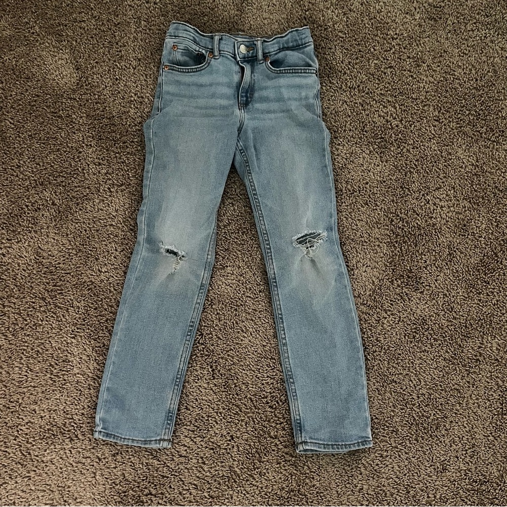 Levi's Light Blue Distressed Low Pro Girls Jeans Size 7 Regular